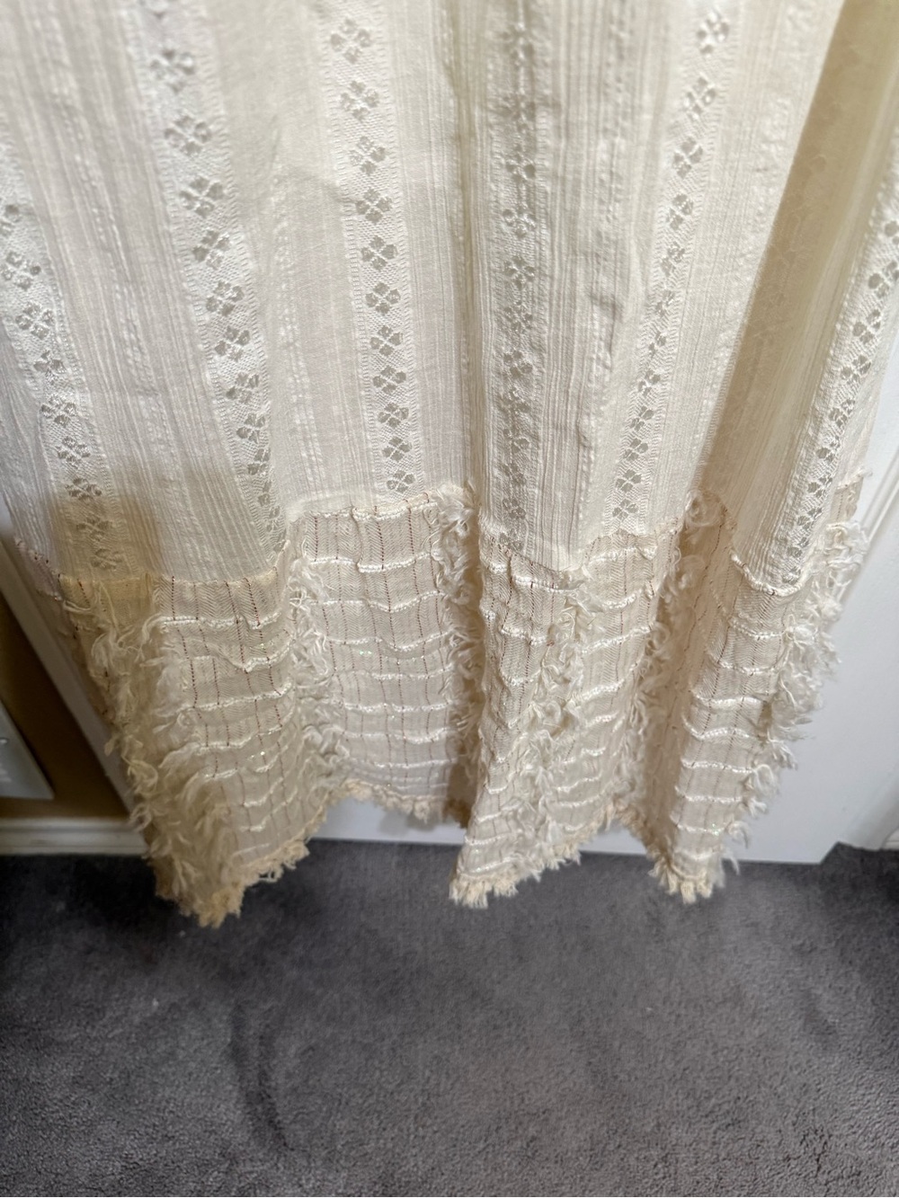 H058 New POL L ptp 17-20 Ivory Boho Maxi Dress with Tassel Tie Beautiful - Picture 10 of 16